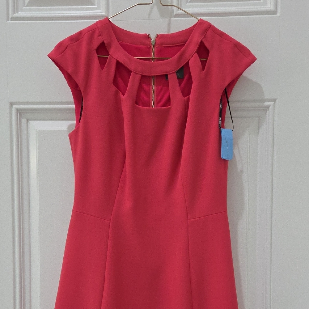 Vince Camuto Vibrant Pink Cutout Mini Dress - Picture 1 of 5